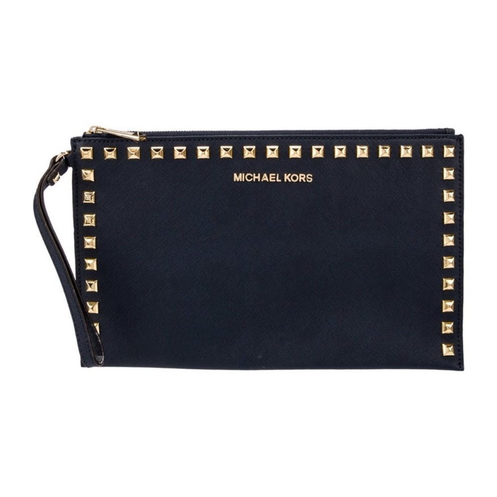 Michael Kors Black Studded Clutch Wristlet
